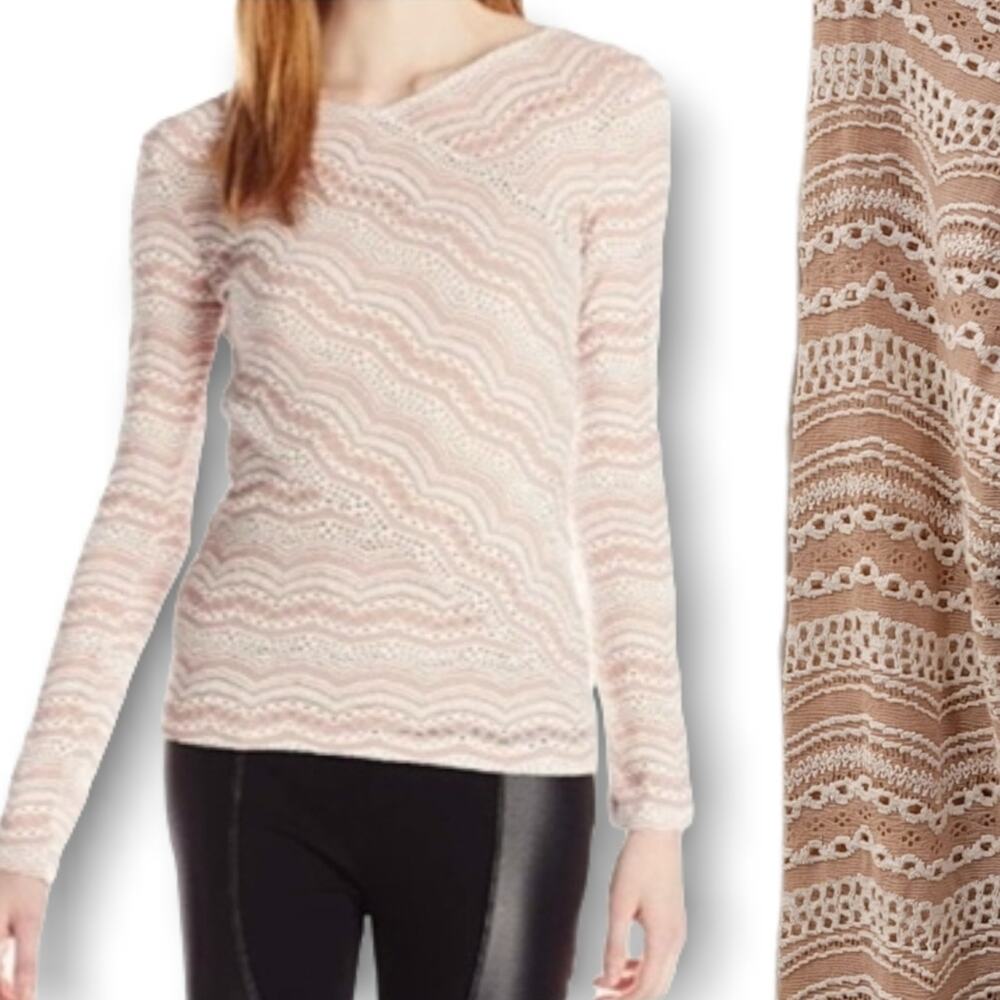 BCBGMaxAzria V-neck Crochet Sweater